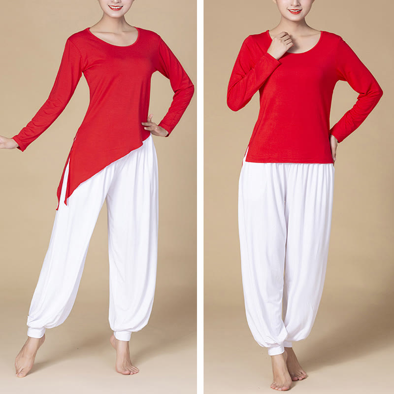 Solid Color Modal Yoga Dance High Waist Harem Pants With Pockets