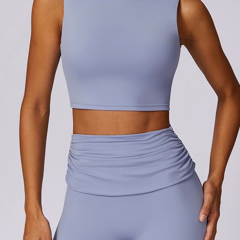 Sleeveless Backless Strap Tank Top Bra Flared Pants Sports Fitness Yoga
