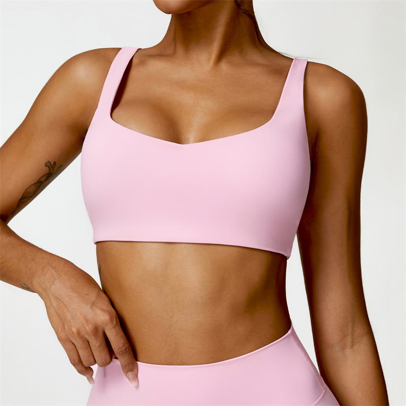 Gym Sports Yoga Backless Bra Crop Tank Top Shorts