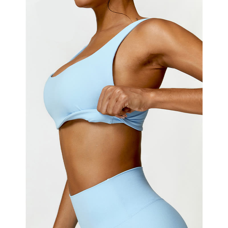 Gym Sports Yoga Backless Bra Crop Tank Top Shorts