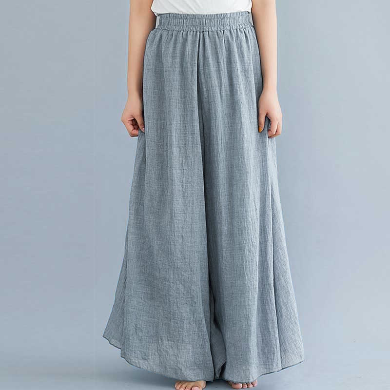 Women Casual Loose Cotton Linen Wide Leg Pants For Yoga Dance