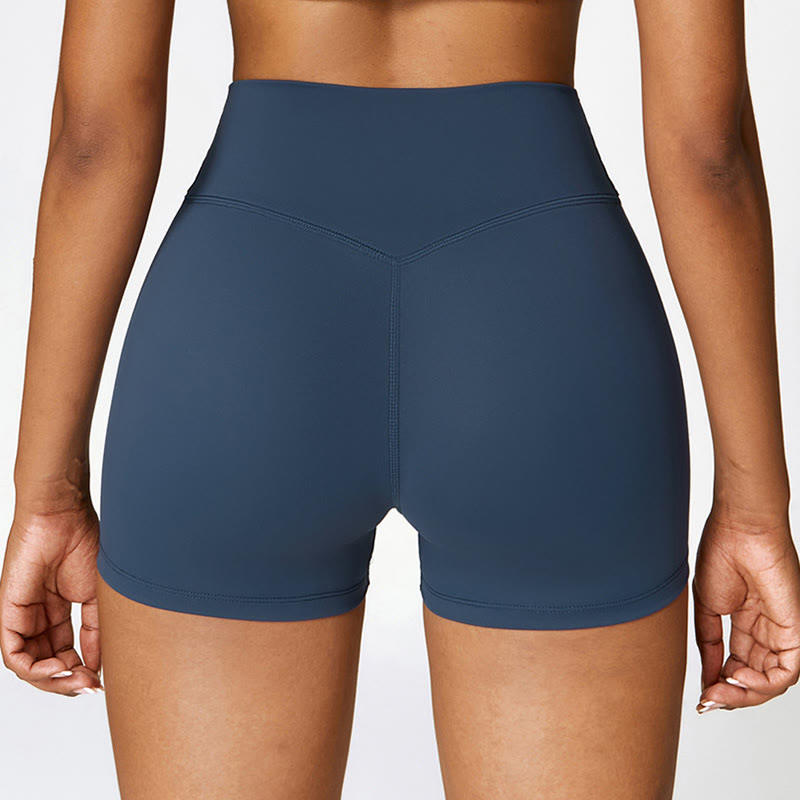 Solid Color Crop Tank Top High Waist Shorts Sports Fitness Gym Yoga Outfits