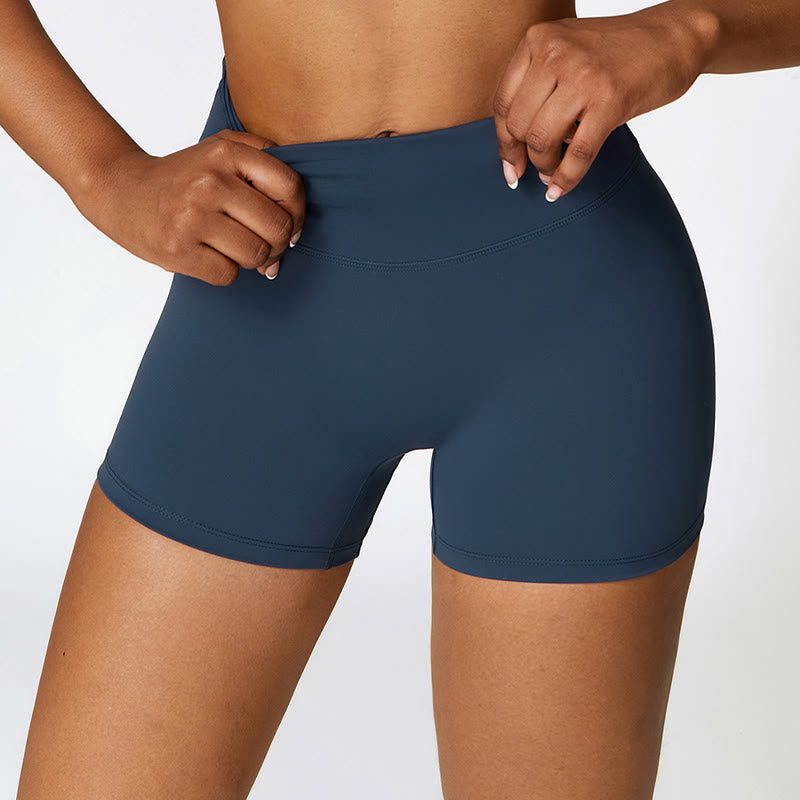 Solid Color Crop Tank Top High Waist Shorts Sports Fitness Gym Yoga Outfits