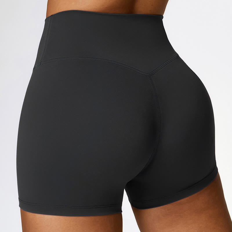 Solid Color Crop Tank Top High Waist Shorts Sports Fitness Gym Yoga Outfits