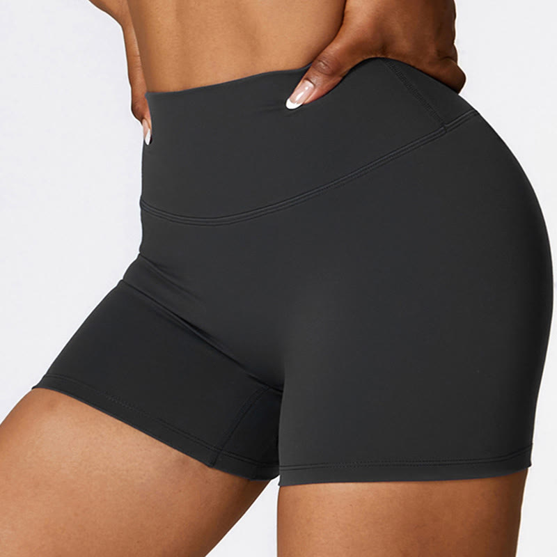 Solid Color Crop Tank Top High Waist Shorts Sports Fitness Gym Yoga Outfits