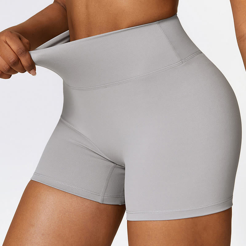 Solid Color Crop Tank Top High Waist Shorts Sports Fitness Gym Yoga Outfits