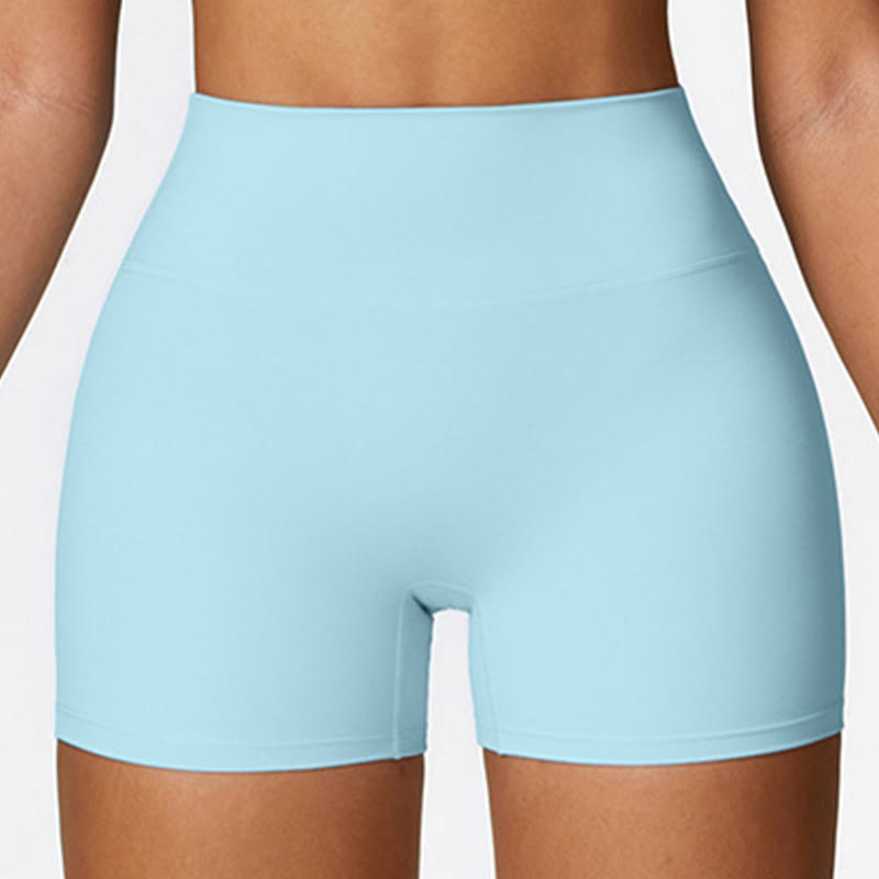 Solid Color Crop Tank Top High Waist Shorts Sports Fitness Gym Yoga Outfits