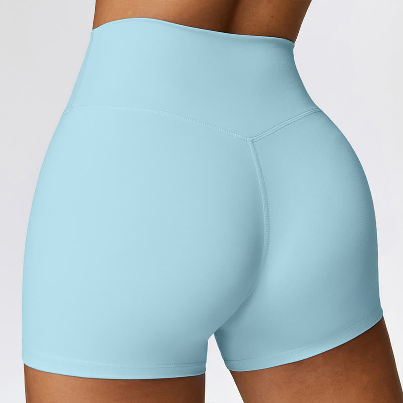 Solid Color Crop Tank Top High Waist Shorts Sports Fitness Gym Yoga Outfits
