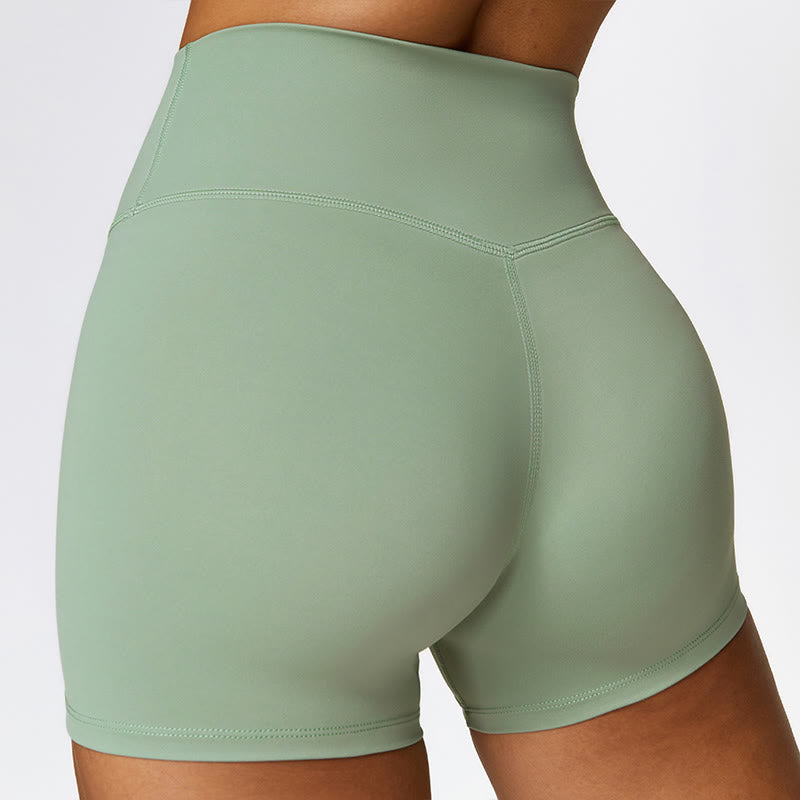 Solid Color Crop Tank Top High Waist Shorts Sports Fitness Gym Yoga Outfits