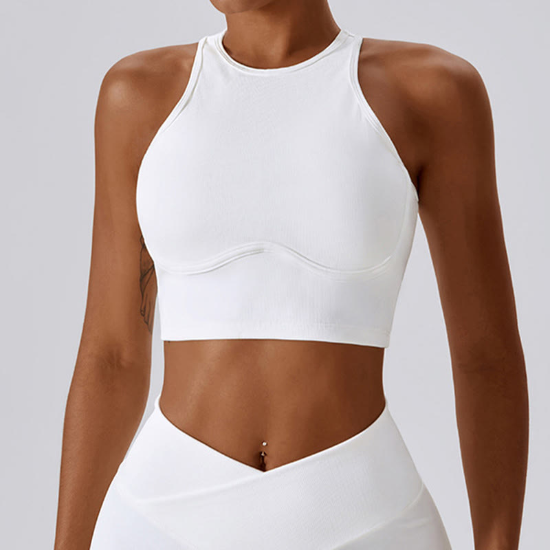 Sleeveless Crop Tank Top Flared Pants Sports Fitness Yoga