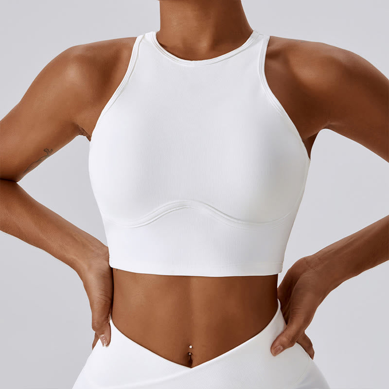 Sleeveless Crop Tank Top Flared Pants Sports Fitness Yoga