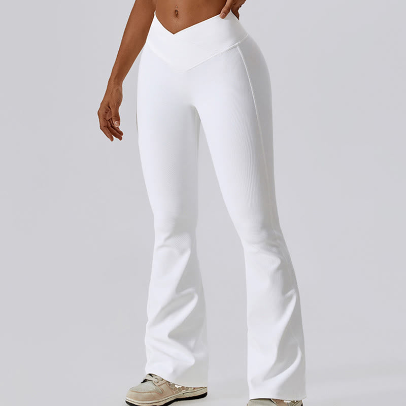 Sleeveless Crop Tank Top Flared Pants Sports Fitness Yoga