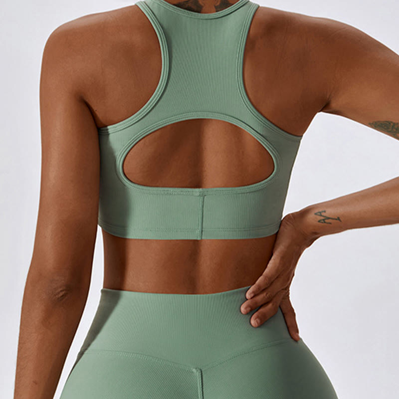 Sleeveless Crop Tank Top Flared Pants Sports Fitness Yoga