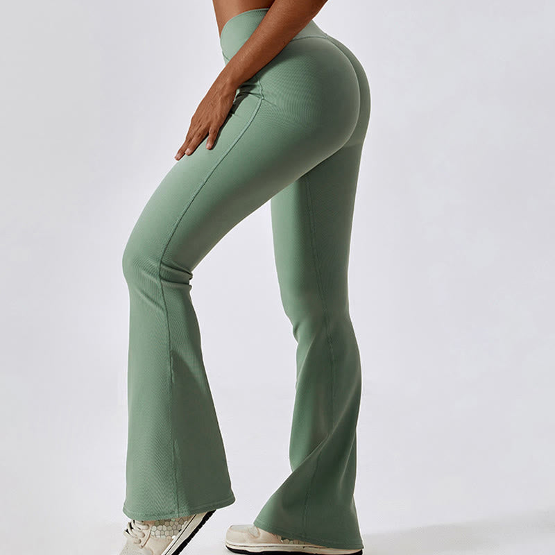 Sleeveless Crop Tank Top Flared Pants Sports Fitness Yoga