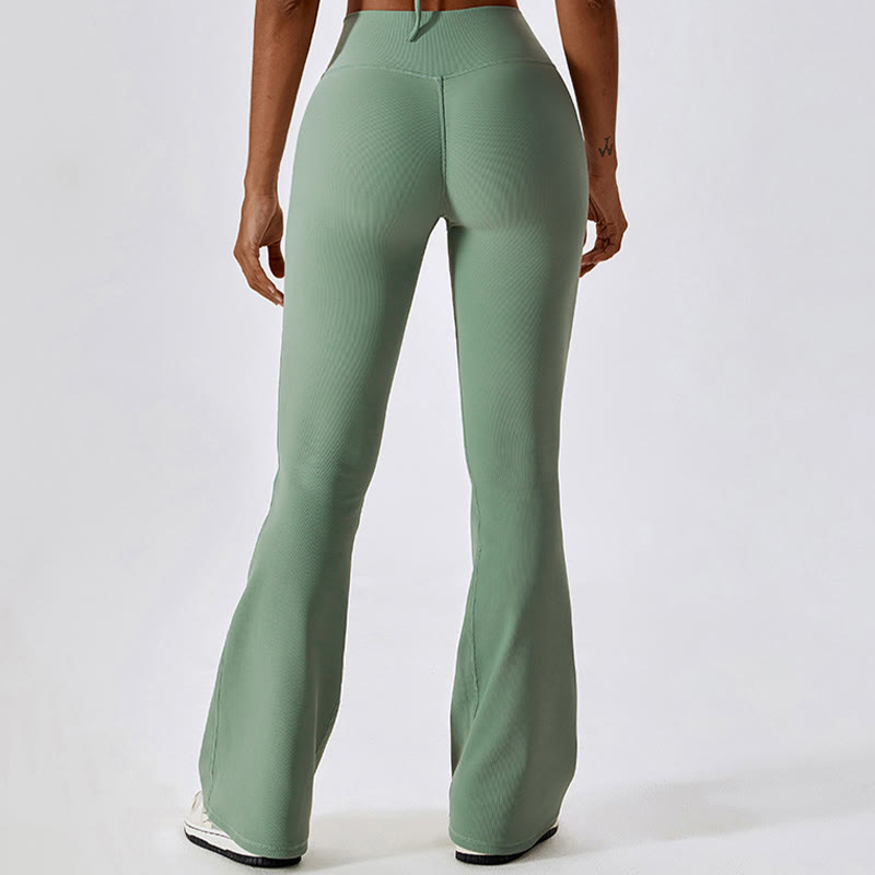 Sleeveless Crop Tank Top Flared Pants Sports Fitness Yoga