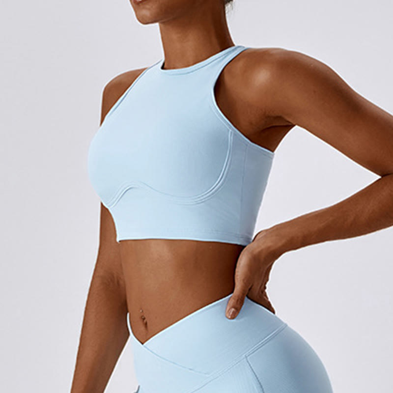 Sleeveless Crop Tank Top Flared Pants Sports Fitness Yoga