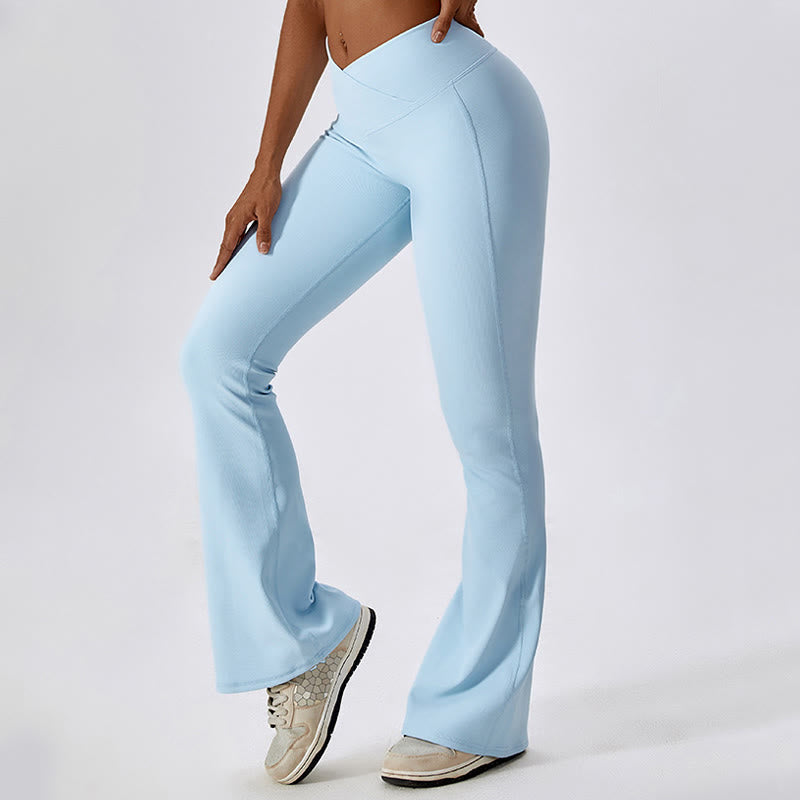 Sleeveless Crop Tank Top Flared Pants Sports Fitness Yoga