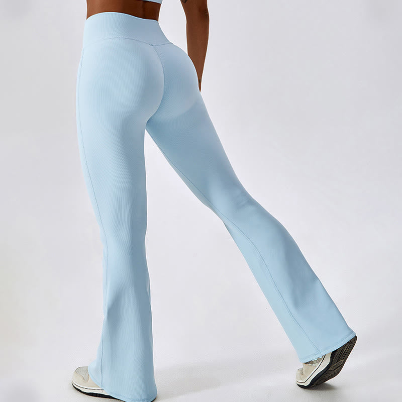 Sleeveless Crop Tank Top Flared Pants Sports Fitness Yoga