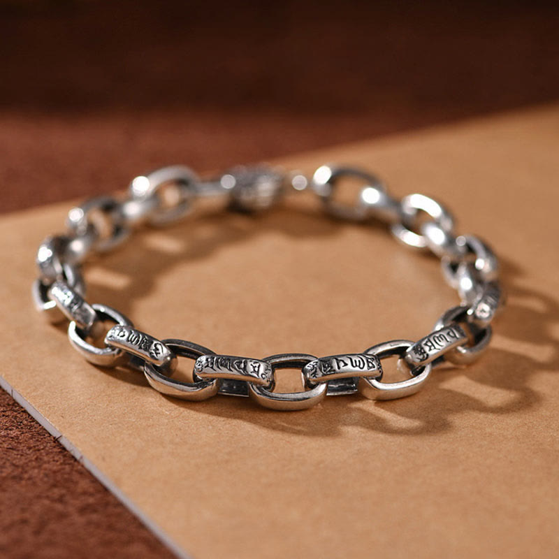 925 Sterling Silver Six True Words Wisdom Calm Bracelet