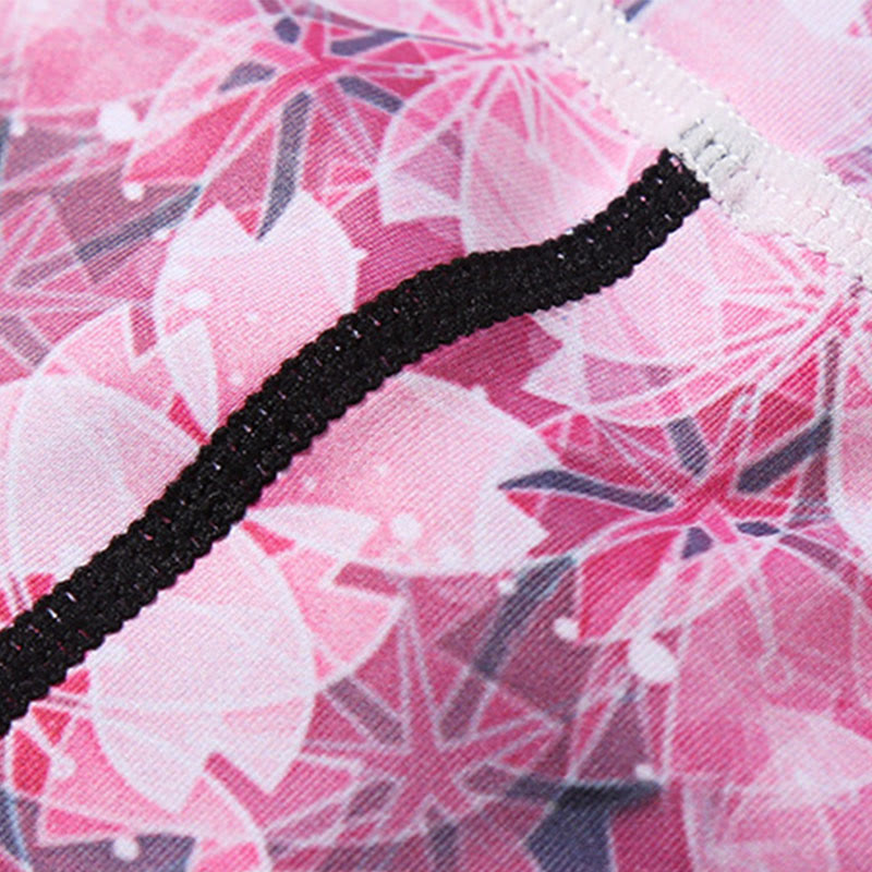 Cherry Blossoms Sakura Lines Print Sports Yoga Cropped Leggings Women's Yoga Capri Pants