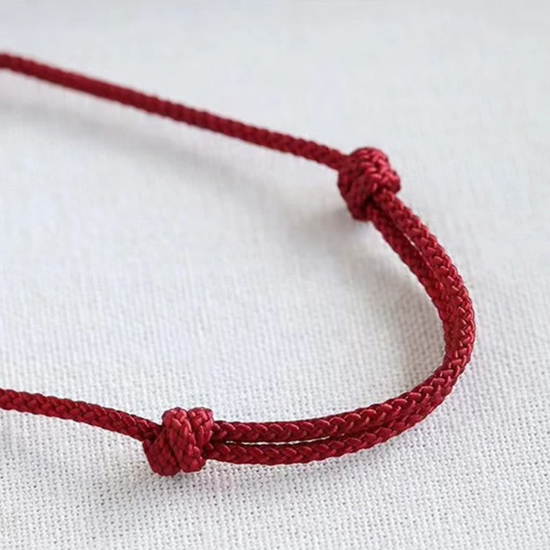 Handmade 925 Sterling Silver Fu Character Safe And Well Luck Braided Bracelet