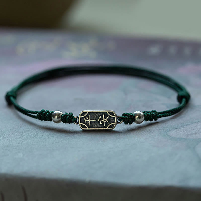 Handmade 925 Sterling Silver Peace And Joy Safe Well Protection Braided Bracelet