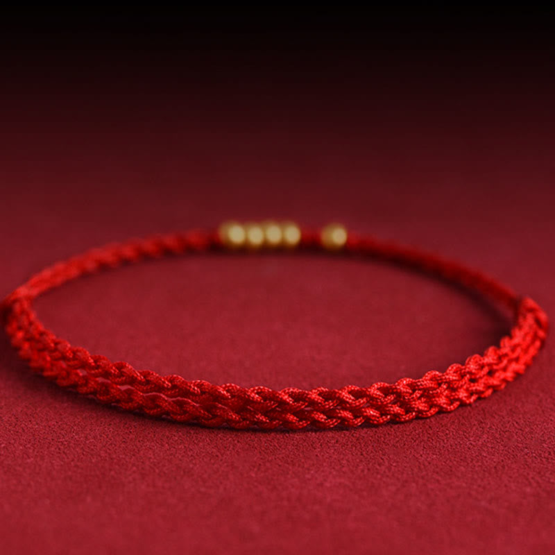 999 Gold Beads Luck Braided Protection Couple Bracelet