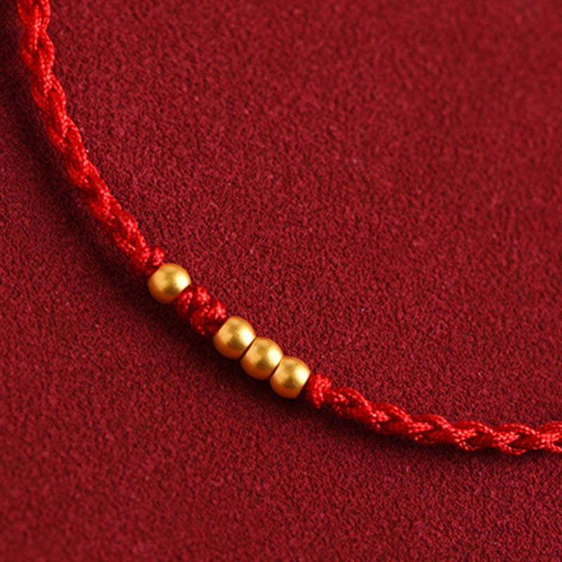 999 Gold Beads Luck Braided Protection Couple Bracelet