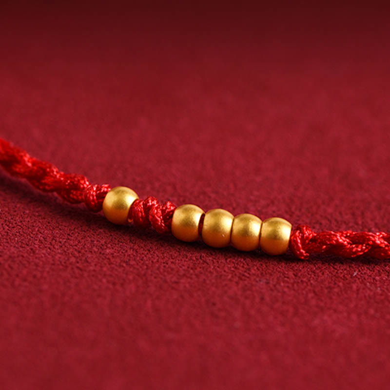 999 Gold Beads Luck Braided Protection Couple Bracelet