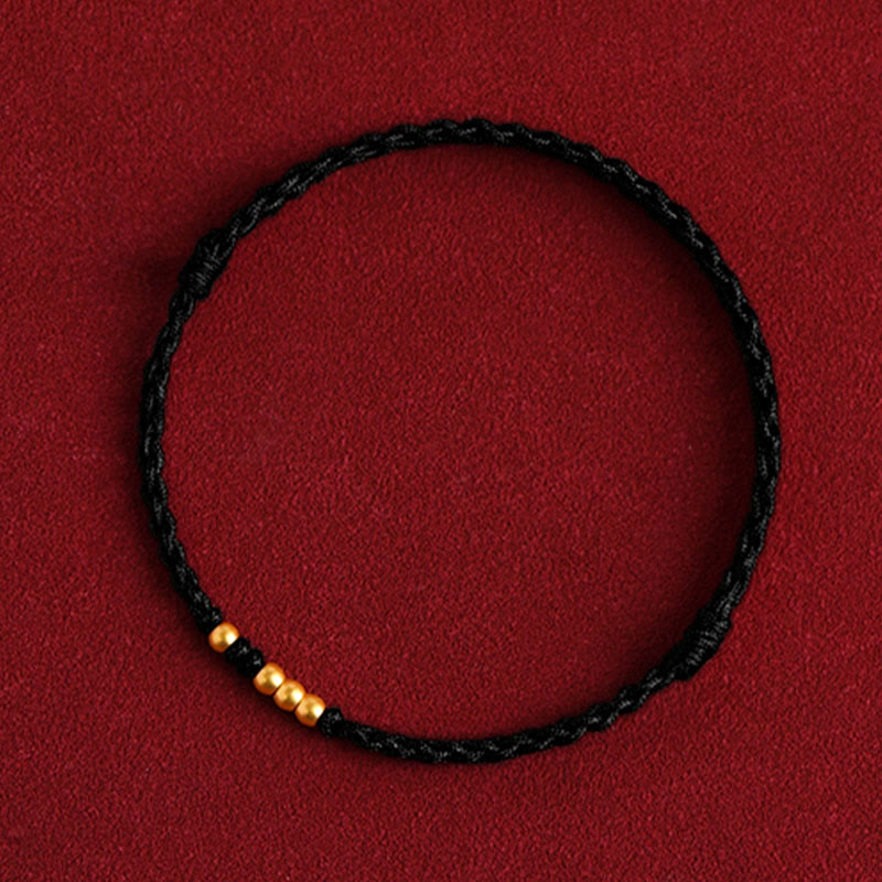 999 Gold Beads Luck Braided Protection Couple Bracelet