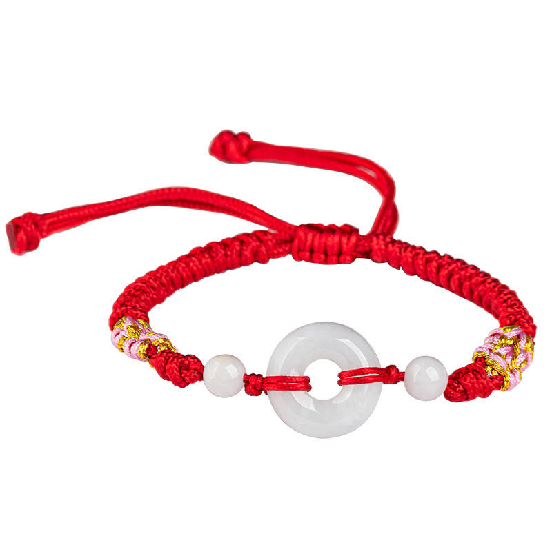 Jade Luck Abundance Red String Bracelet