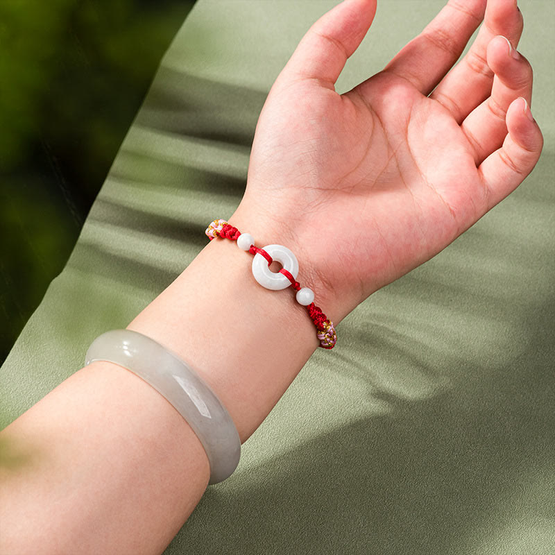 Jade Luck Abundance Red String Bracelet