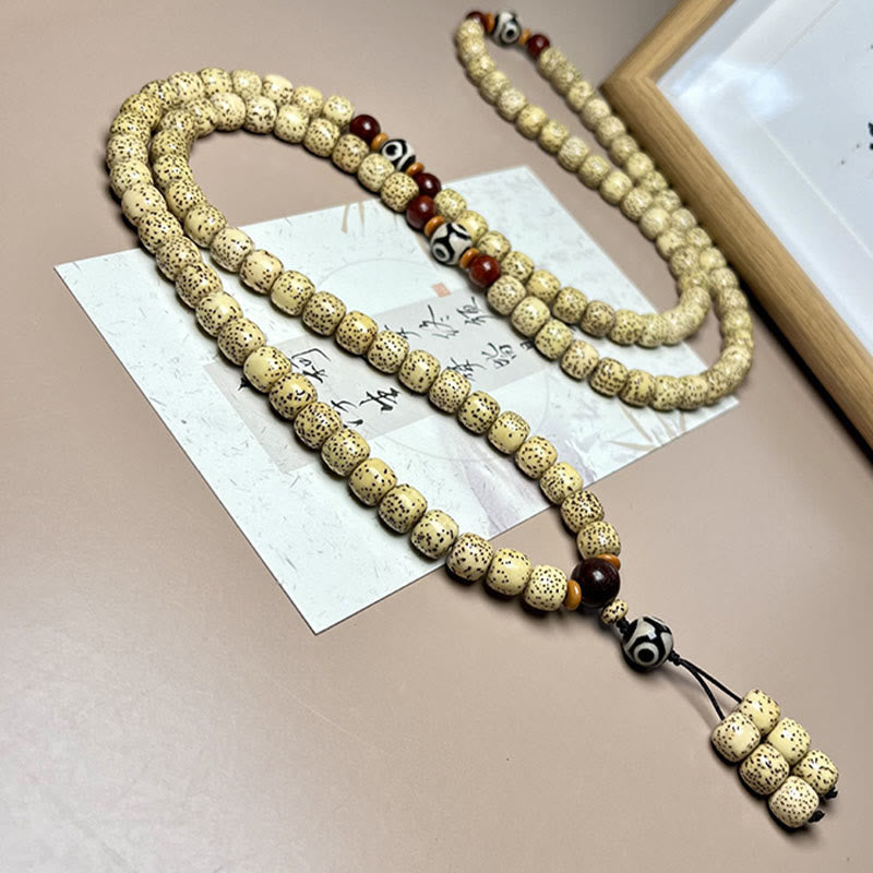 108 Mala Beads Bodhi Seed Dzi Bead Keep Away Evil Spirits Bracelet