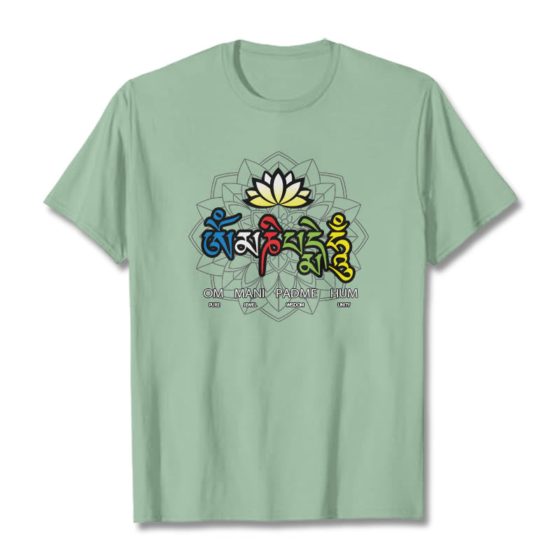 Om Mani Padme Hum Lotus Tee T-shirt