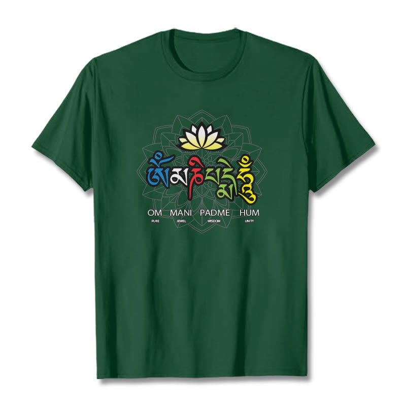 Om Mani Padme Hum Lotus Tee T-shirt