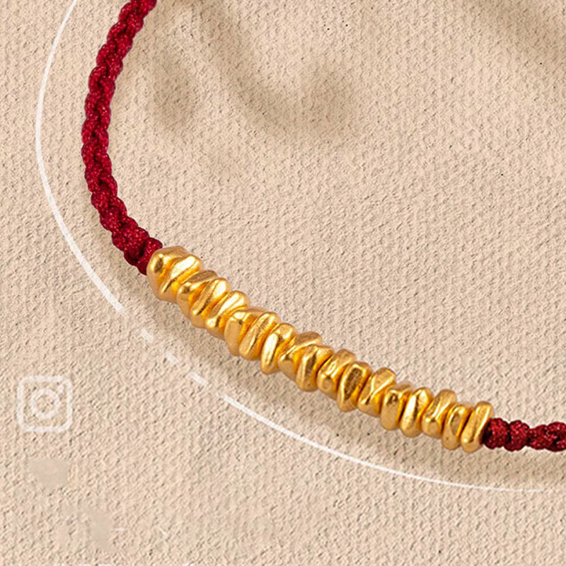 999 Gold Small Gold Pieces Design Handmade Protection Braided Rope Bracelet