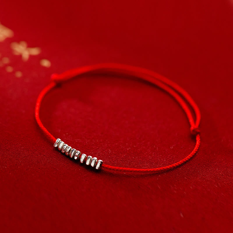 Handmade 925 Sterling Silver Small Pieces Protection Braided Ultra-Thin Rope Bracelet