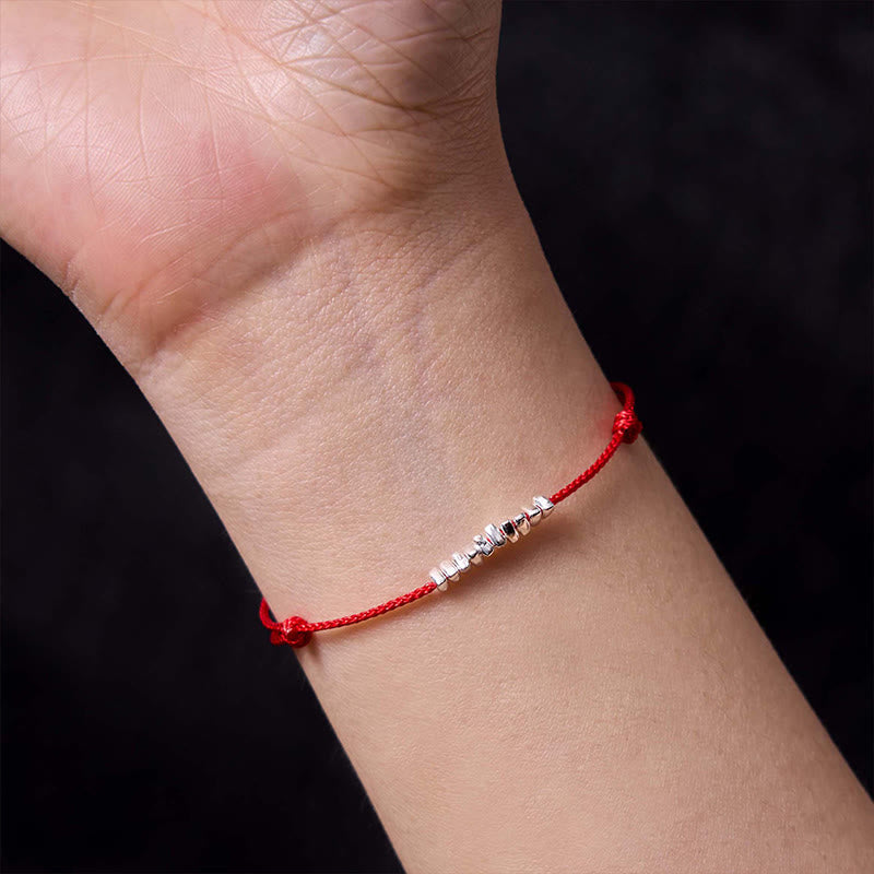Handmade 925 Sterling Silver Small Pieces Protection Braided Ultra-Thin Rope Bracelet