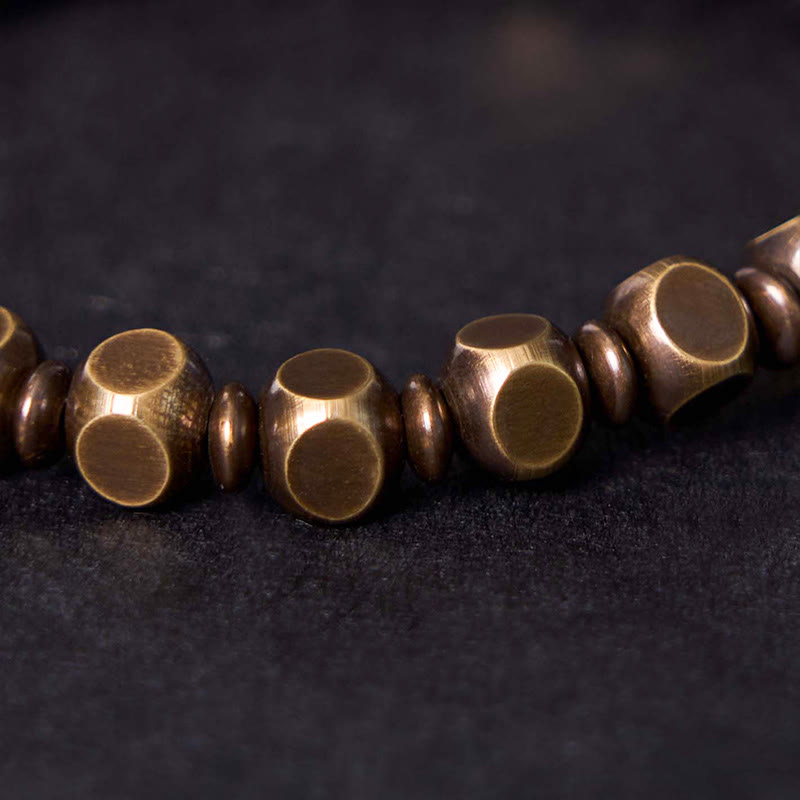 Tibetan Om Mani Padme Hum Carved Copper Brass Amulet Focus Bracelet