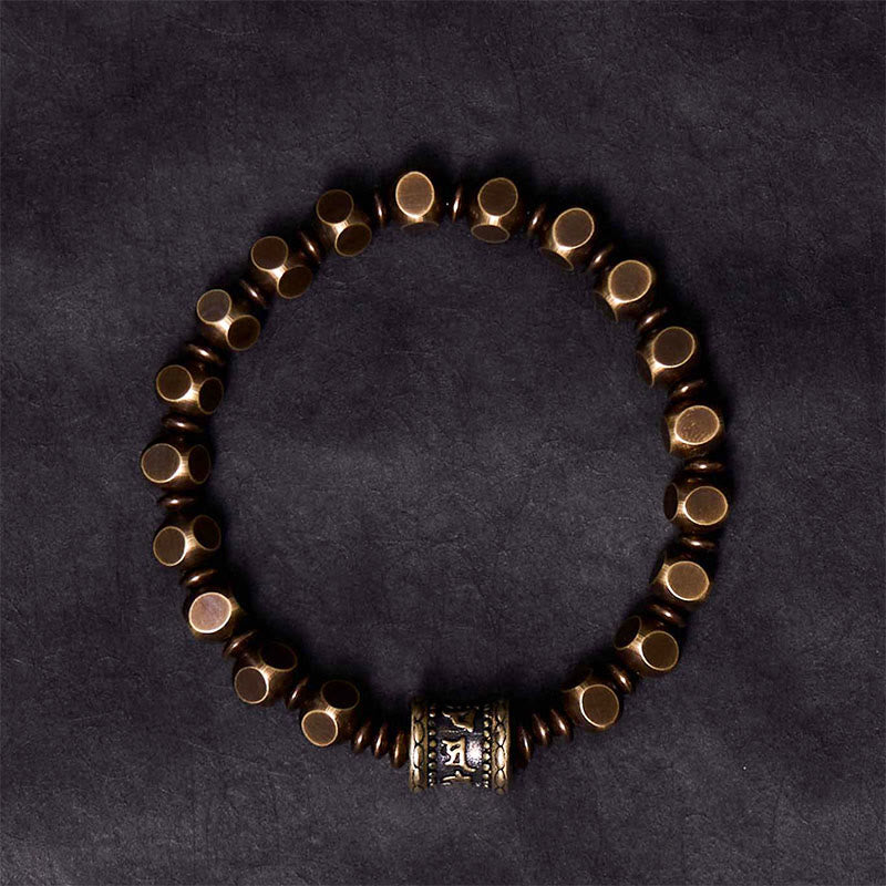 "Wishing You Balance and Strength" Brass Amulet Bracelet Includes Gift Message Card