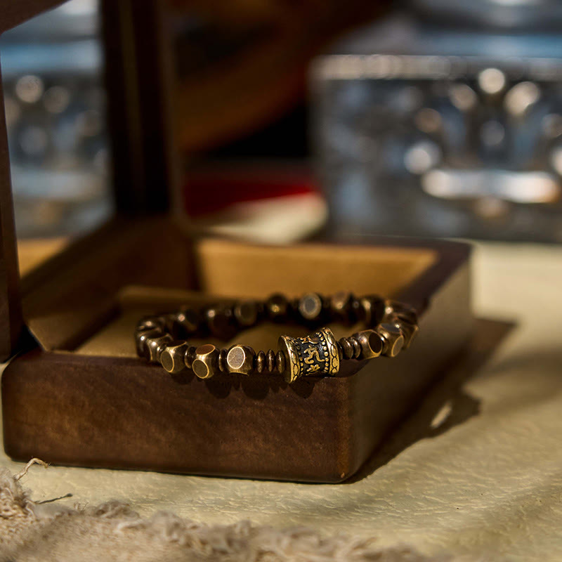 "Wishing You Balance and Strength" Brass Amulet Bracelet Includes Gift Message Card