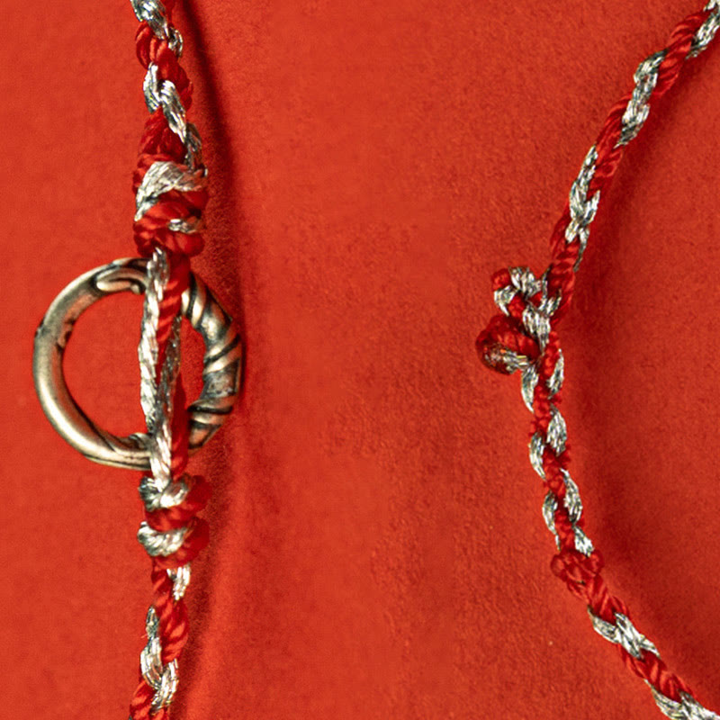 925 Sterling Silver Peace Buckle Luck String Bracelet