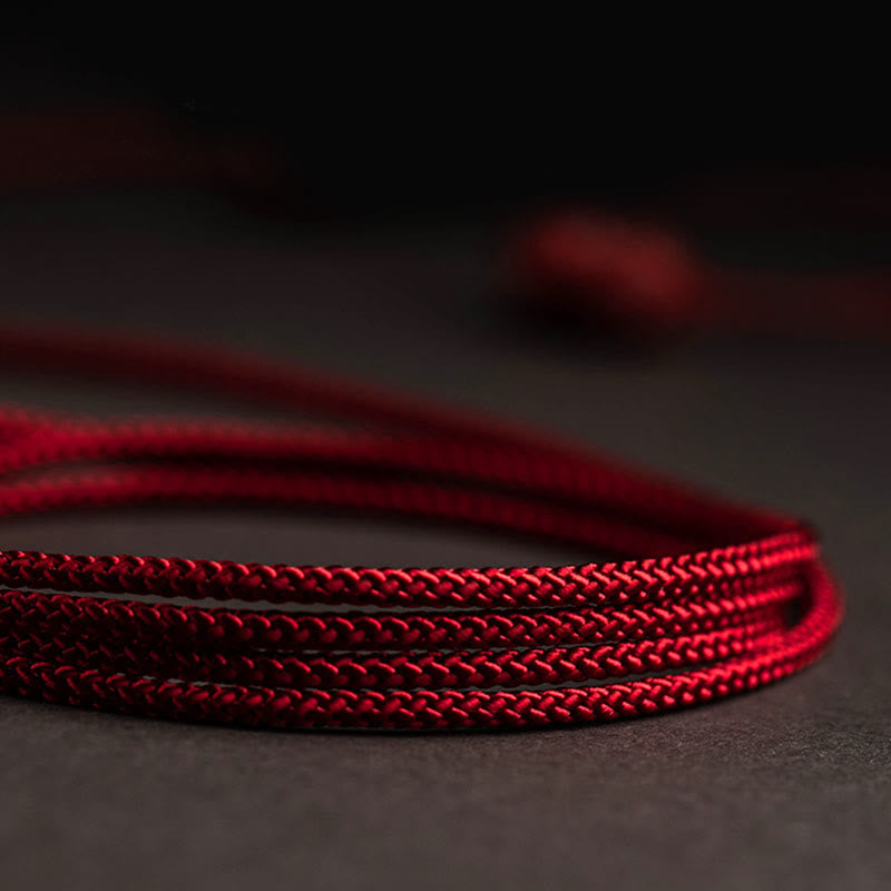Natural Cinnabar Chinese Zodiac Gourd Calm Blessing Red String Belly Chain