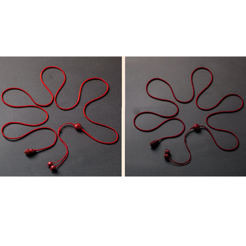 Natural Cinnabar Chinese Zodiac Gourd Calm Blessing Red String Belly Chain