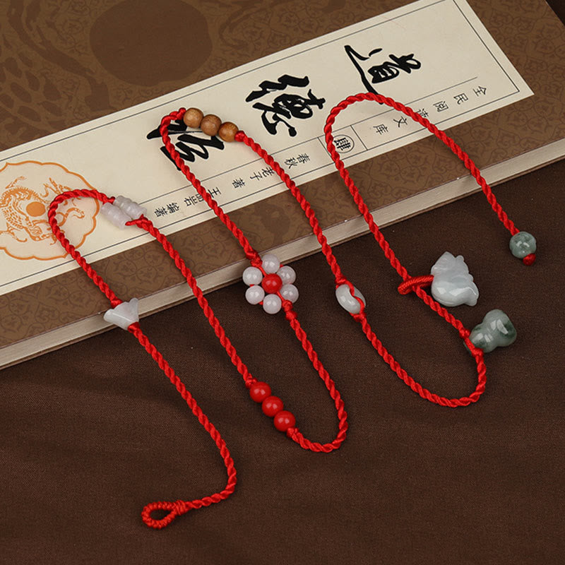 Chinese Zodiac Peach Wood Blessing Red String Belly Chain