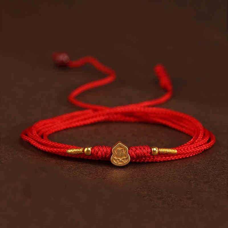 999 Solid Gold Red String Belly Chain