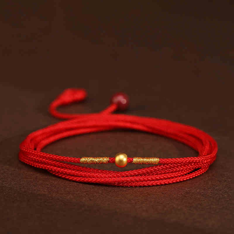 999 Solid Gold Red String Belly Chain