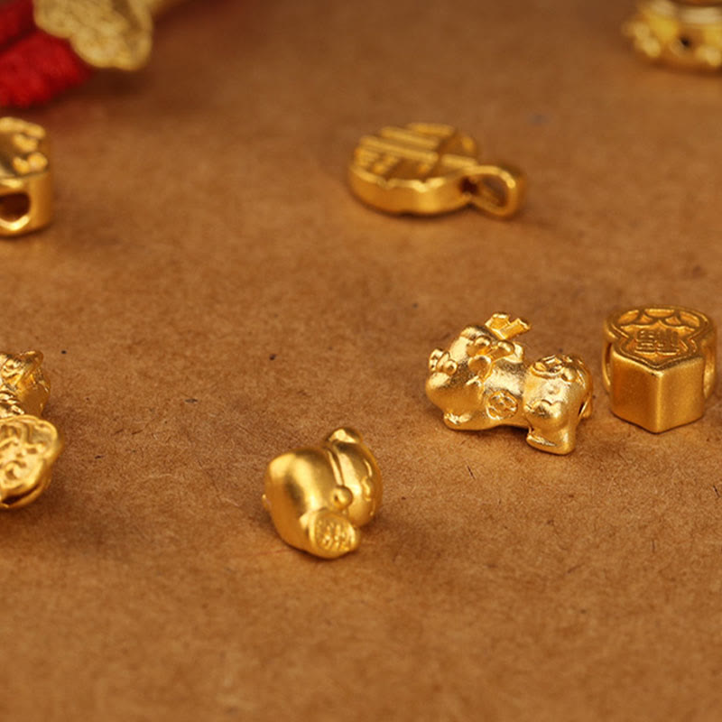 999 Solid Gold Red String Belly Chain