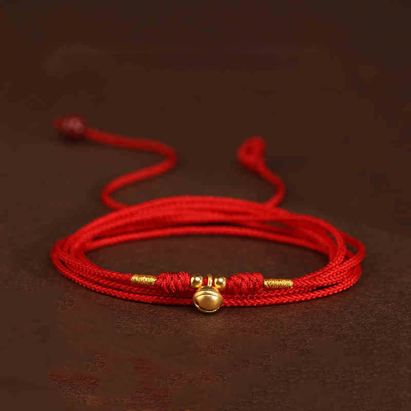 999 Solid Gold Red String Belly Chain