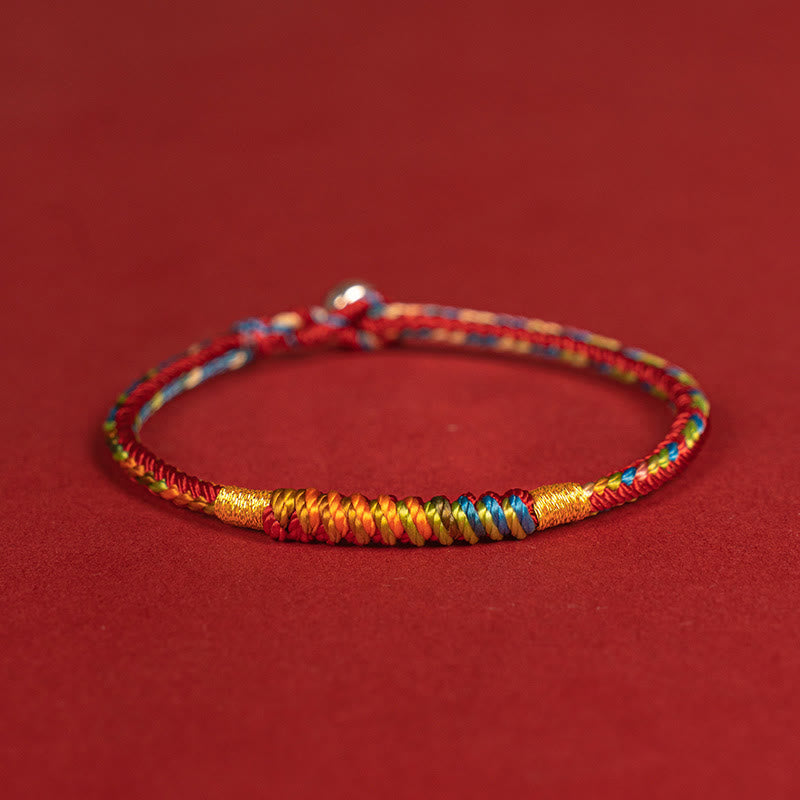 Multicolor Red String Alloy 925 Sterling Silver Buckle Protection Bracelet